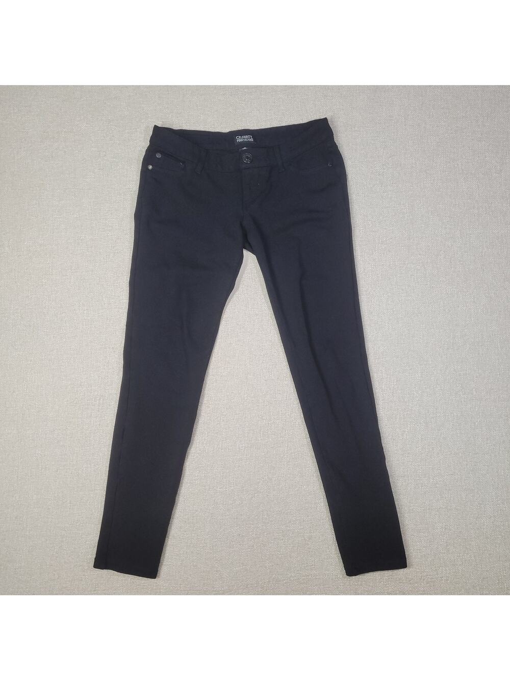 Celebrity Pink Womens Juniors 3 Short Black Denim Mid Rise Skinny Jeans